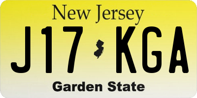 NJ license plate J17KGA
