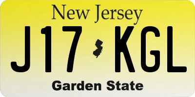 NJ license plate J17KGL