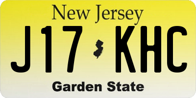 NJ license plate J17KHC