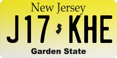 NJ license plate J17KHE