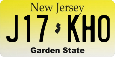 NJ license plate J17KHO
