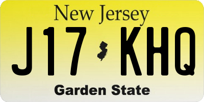 NJ license plate J17KHQ
