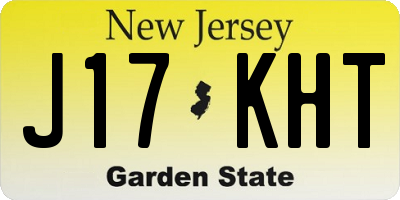 NJ license plate J17KHT
