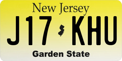 NJ license plate J17KHU