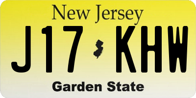 NJ license plate J17KHW