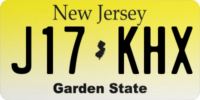 NJ license plate J17KHX