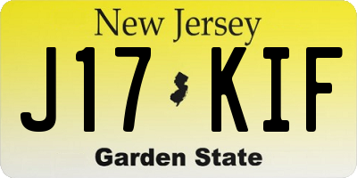 NJ license plate J17KIF
