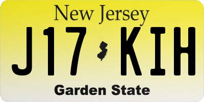 NJ license plate J17KIH