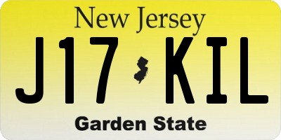 NJ license plate J17KIL