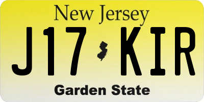 NJ license plate J17KIR