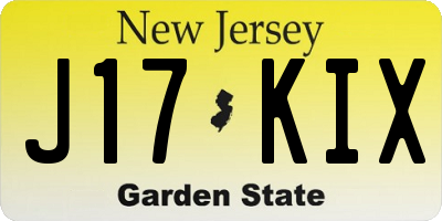 NJ license plate J17KIX