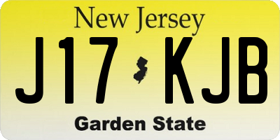 NJ license plate J17KJB