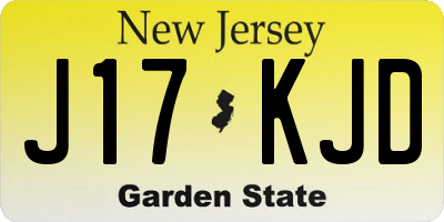 NJ license plate J17KJD