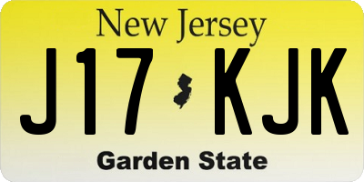 NJ license plate J17KJK