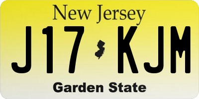 NJ license plate J17KJM