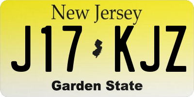 NJ license plate J17KJZ