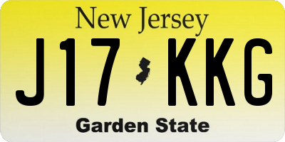 NJ license plate J17KKG