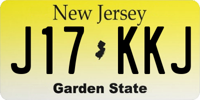 NJ license plate J17KKJ
