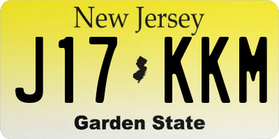 NJ license plate J17KKM