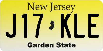 NJ license plate J17KLE