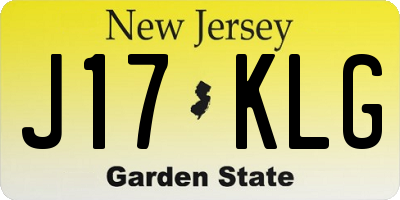 NJ license plate J17KLG