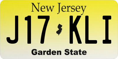 NJ license plate J17KLI