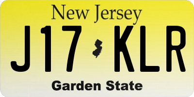NJ license plate J17KLR