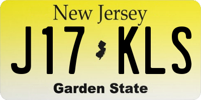 NJ license plate J17KLS