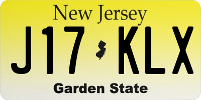 NJ license plate J17KLX