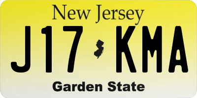 NJ license plate J17KMA
