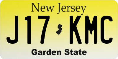 NJ license plate J17KMC
