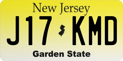 NJ license plate J17KMD