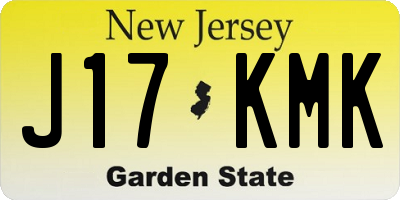NJ license plate J17KMK