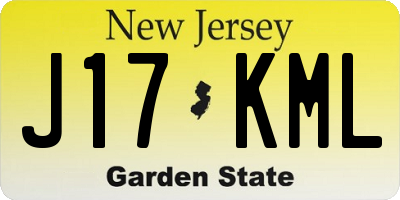 NJ license plate J17KML
