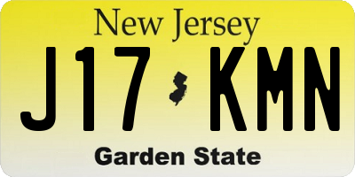 NJ license plate J17KMN