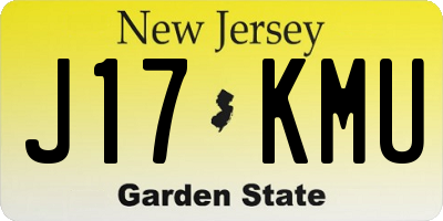 NJ license plate J17KMU