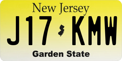 NJ license plate J17KMW