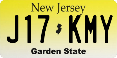 NJ license plate J17KMY