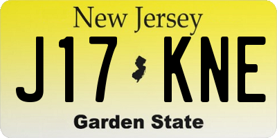 NJ license plate J17KNE