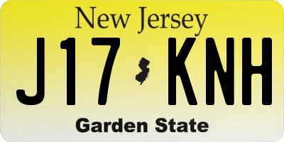 NJ license plate J17KNH