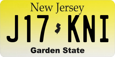 NJ license plate J17KNI