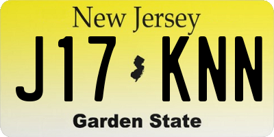 NJ license plate J17KNN