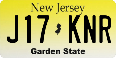 NJ license plate J17KNR