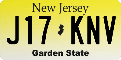 NJ license plate J17KNV