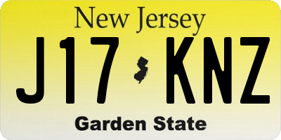 NJ license plate J17KNZ