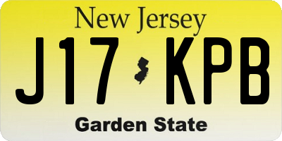NJ license plate J17KPB