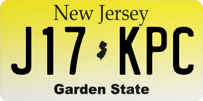 NJ license plate J17KPC