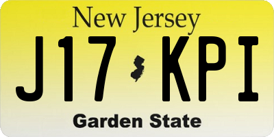 NJ license plate J17KPI