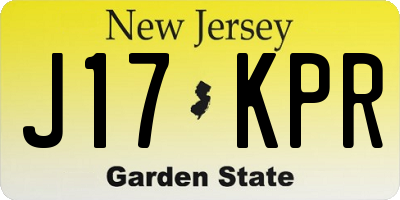 NJ license plate J17KPR