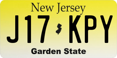 NJ license plate J17KPY